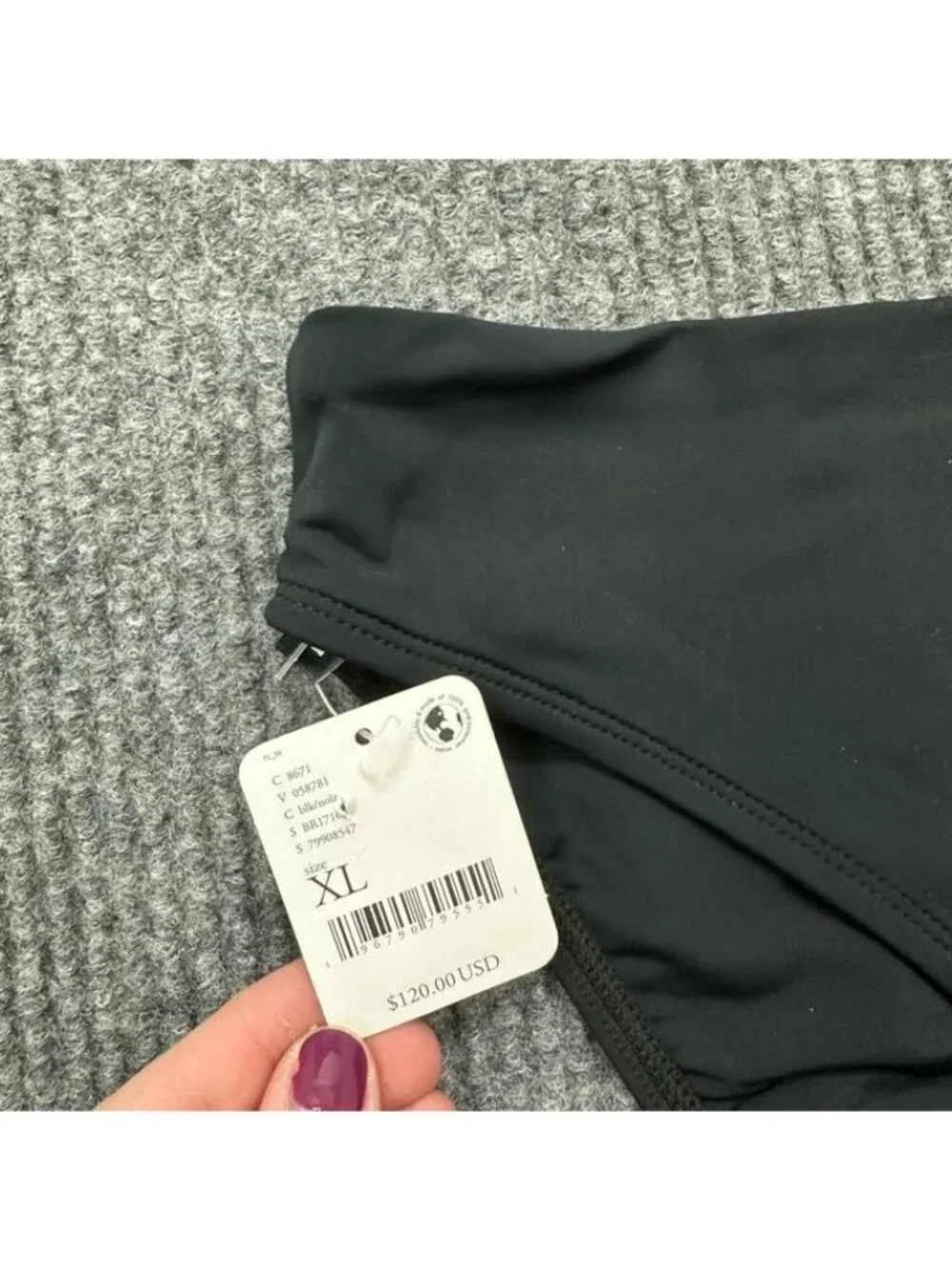 Free People Movement x Beth Richards Black High Waist Swim Bottom Womens XL NEW